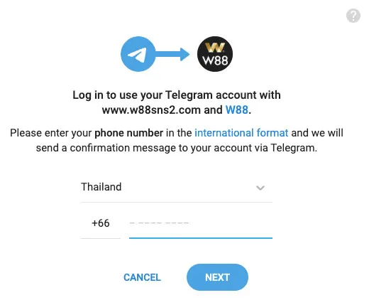 เข้าสู่ระบบเพื่อใช้บัญชี Telegram