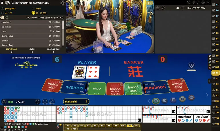 ไทเกอร์ บาคาร่า-แสดงภาพหลายมุม จากคลับ W คาสิโน