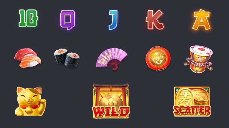 สัญลักษณ์เกมสล็อต Lucky Neko