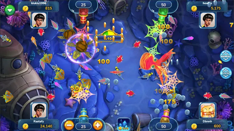 ตัวอย่างในการเล่นเกมยิงปลามหาสมุทร