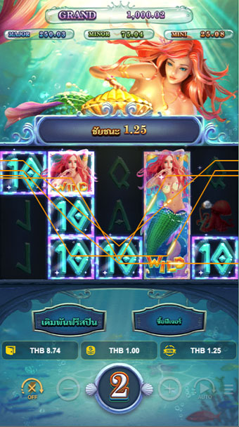 ตัวอย่างการชนะสล็อต Mermaid's Treasure ในรูปแบบอัตโนมัติ