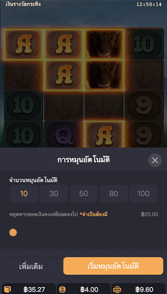 ตัวอย่างการกำหนดรอบสำหรับเล่นสล็อตในรูปแบบอัตโนมัติ