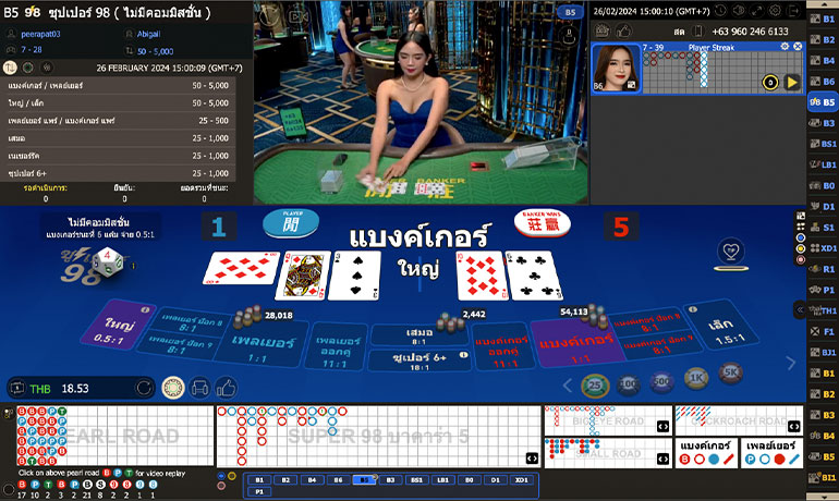 ตัวอย่างการเล่นพนันในเกมบาคาร่า