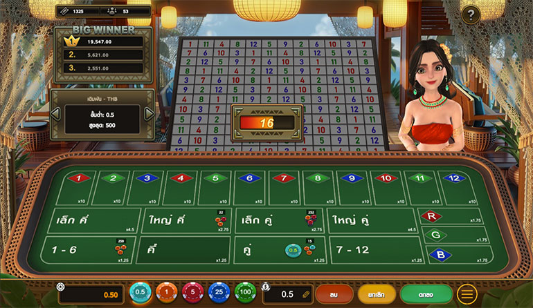 ตัวอย่างการเล่นพนันในเกม Tambola Tropika