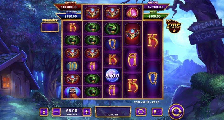 ตัวอย่างสล็อต Blue Wizard Megaways