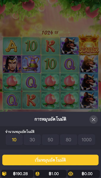 ตัวอย่างการกำหนดรอบสำหรับเล่นสล็อตในรูปแบบอัตโนมัติ