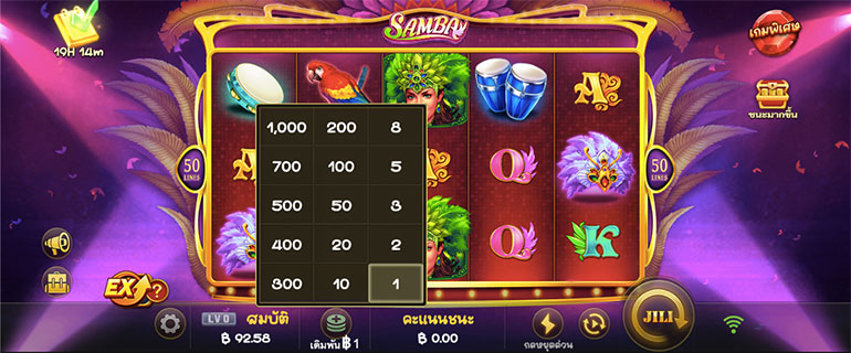 ตัวอย่างรายละเอียดการกำหนดเรทราคาในการเล่นสล็อต