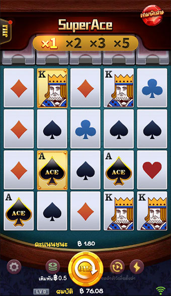 ตัวอย่างการชนะสล็อต Super Ace ในรูปแบบธรรมดา