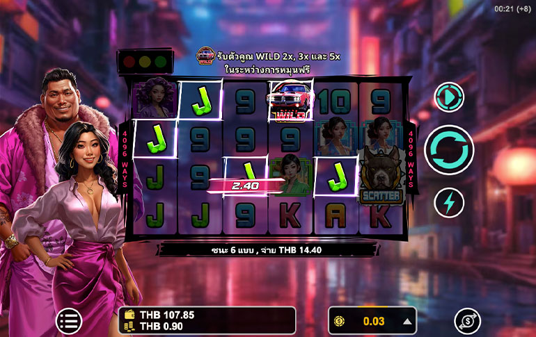 ตัวอย่างการชนะสล็อต Downtown Outlaws ในรูปแบบธรรมดา