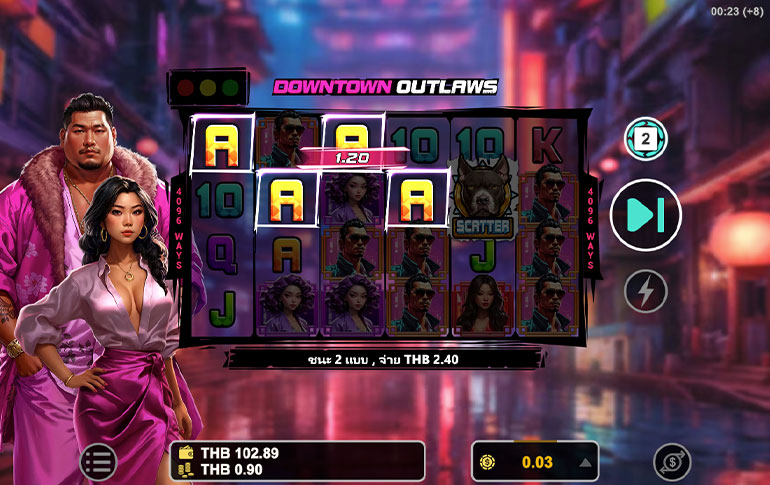 ตัวอย่างการชนะสล็อต Downtown Outlaws ในรูปแบบอัตโนมัติ