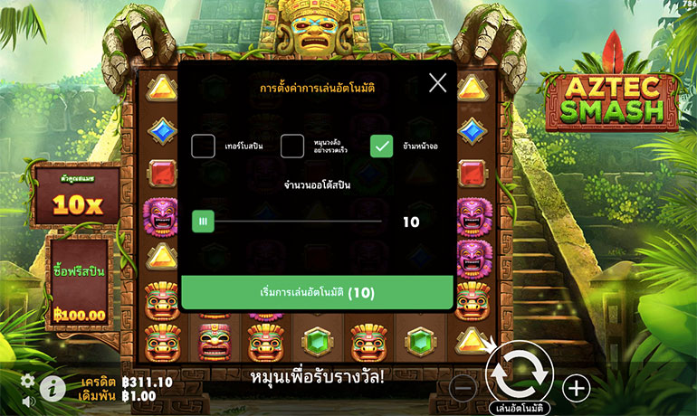 ตัวอย่างรายละเอียดการกำหนดรอบสำหรับเล่นสล็อตในรูปแบบอัตโนมัติ